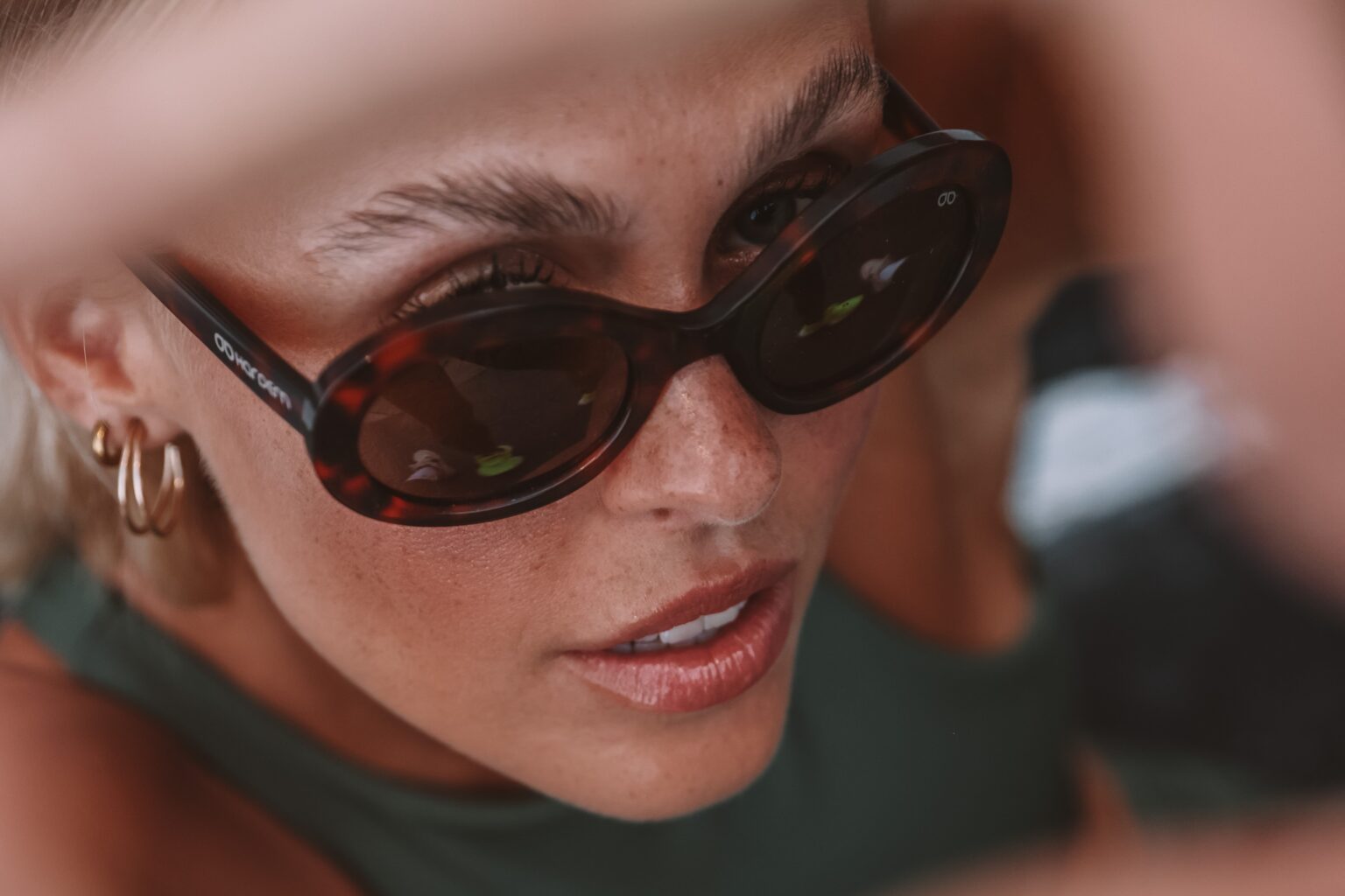 Carla Romanini wearing Hardem Sunglasses