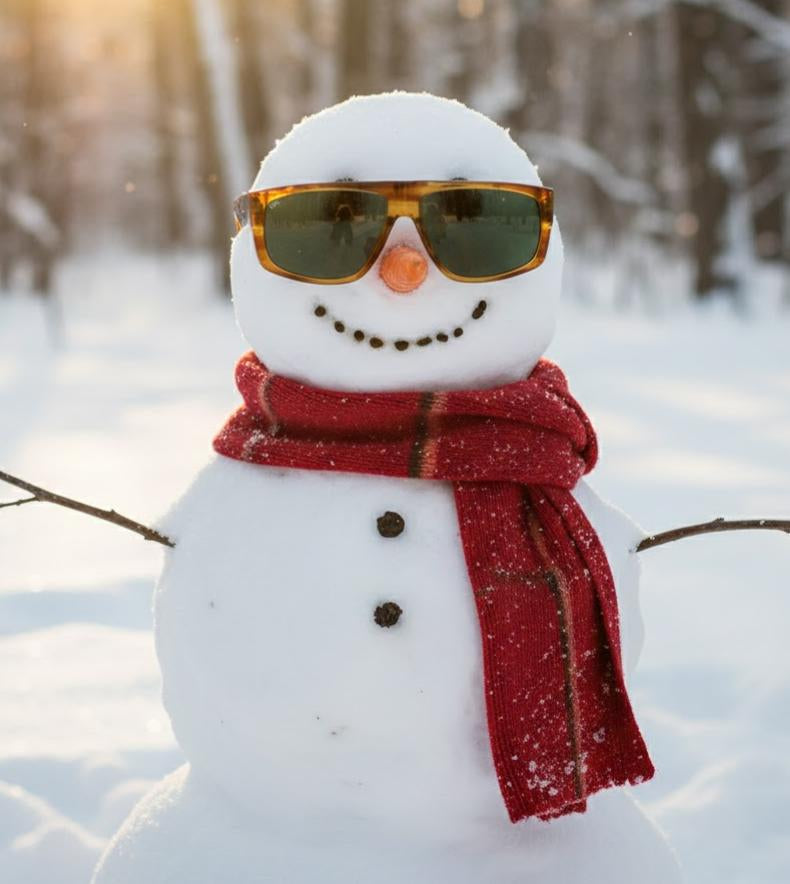 Snowman wearing Hardem sunglasses