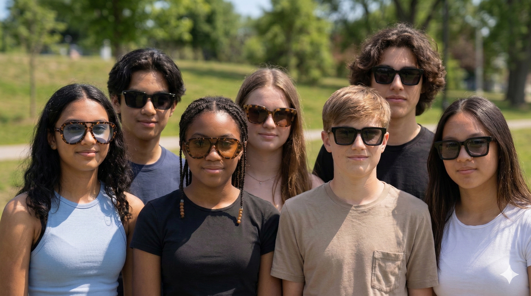 teens wearing sunglasees