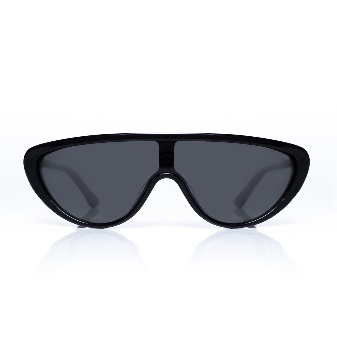 Black sunglasses with a green accent