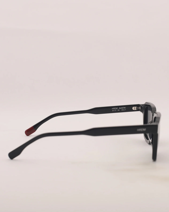 Black eyeglasses on a white background