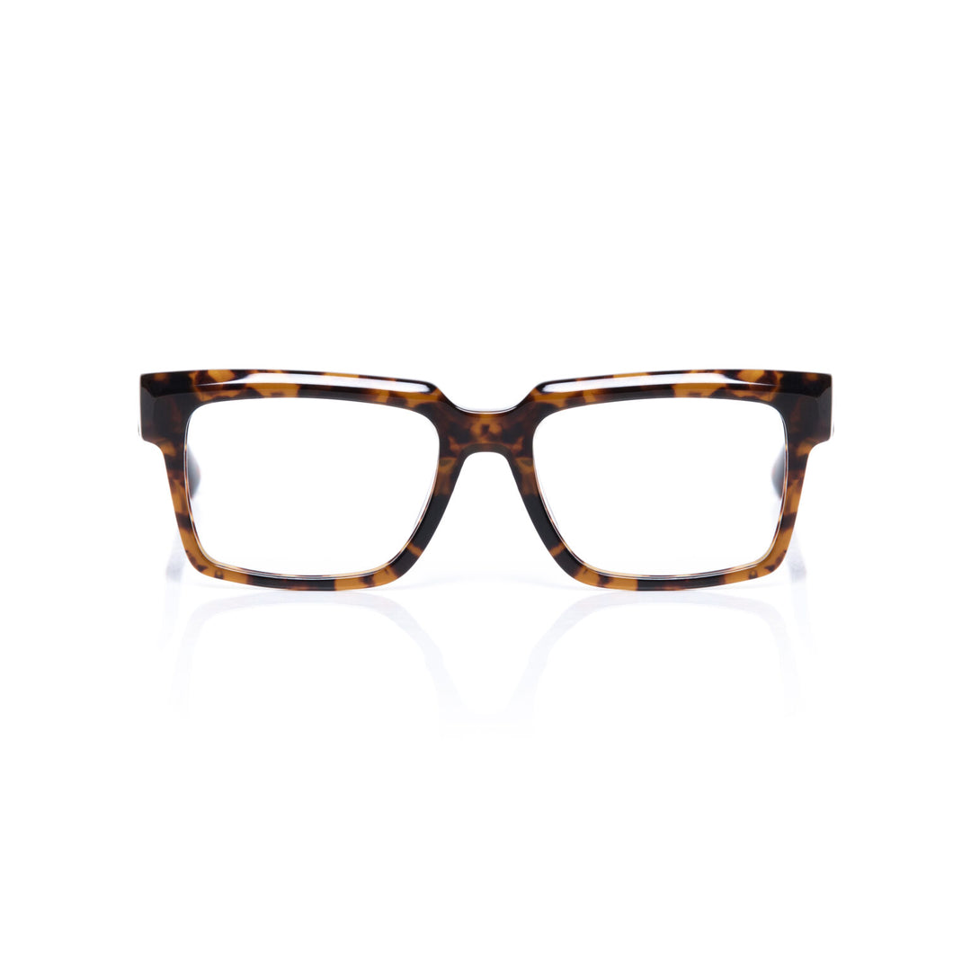 Tortoiseshell glasses on a white background