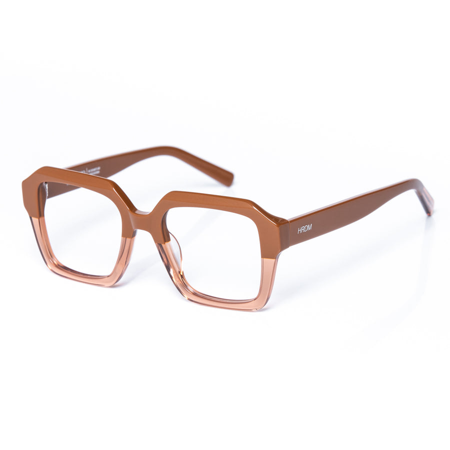 Brown eyeglasses on a white background