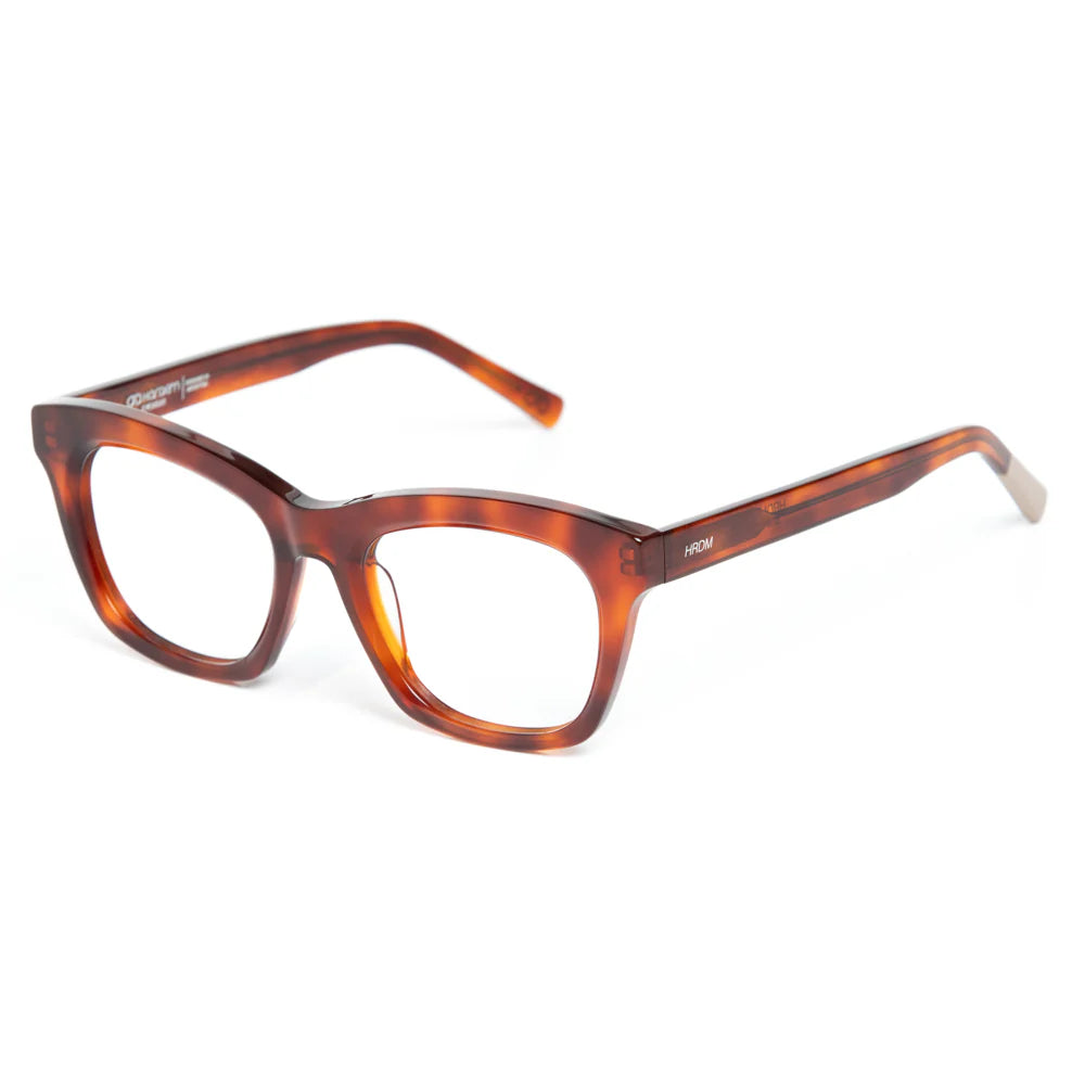 Tortoiseshell eyeglasses on a white background