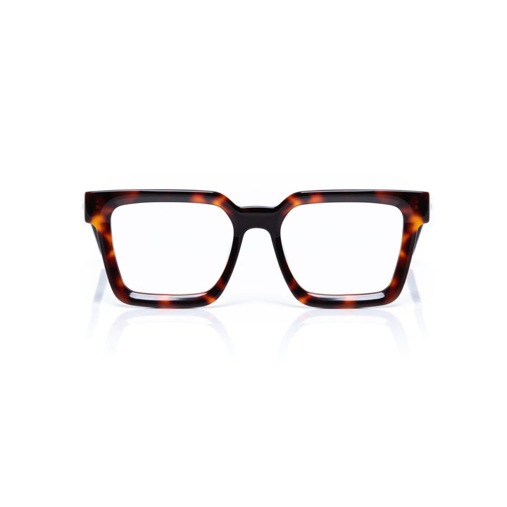 Tortoise eyeglasses on a white background