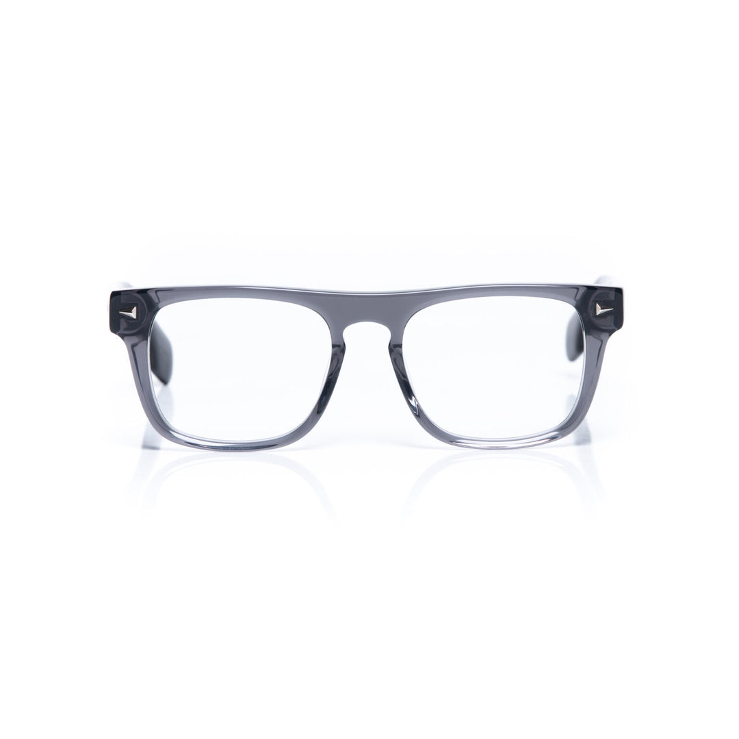 Clear eyeglasses on a white background