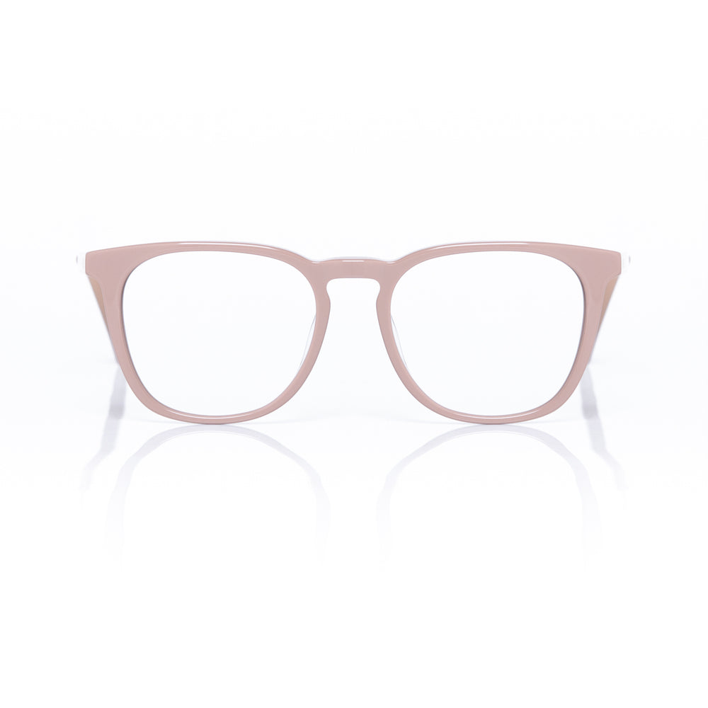 Pink cat-eye glasses on a white background