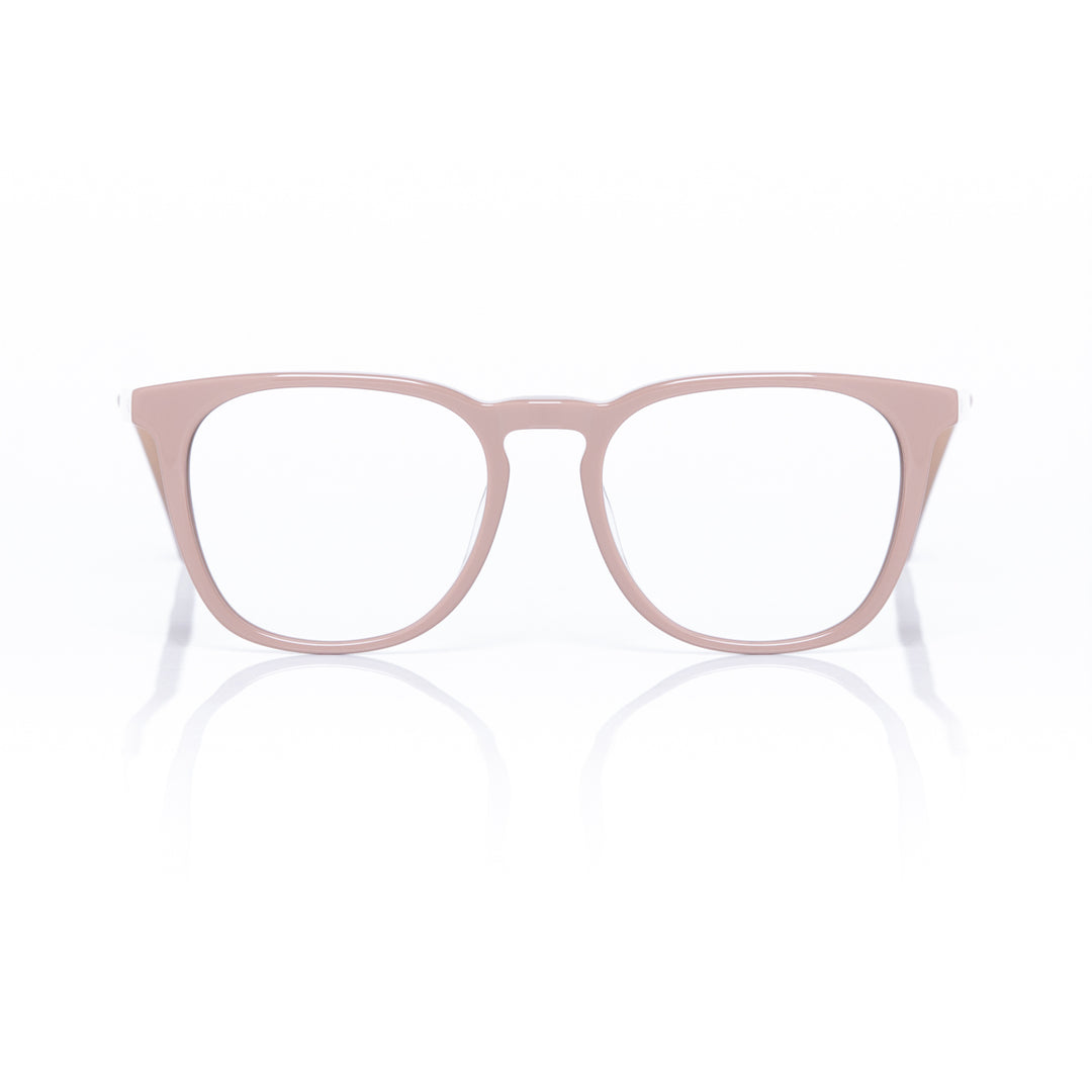 Pink cat-eye glasses on a white background